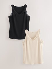 Neutral/Black ThermoGen Base Layer Thermal Vests 2 Pack - Image 1 of 9