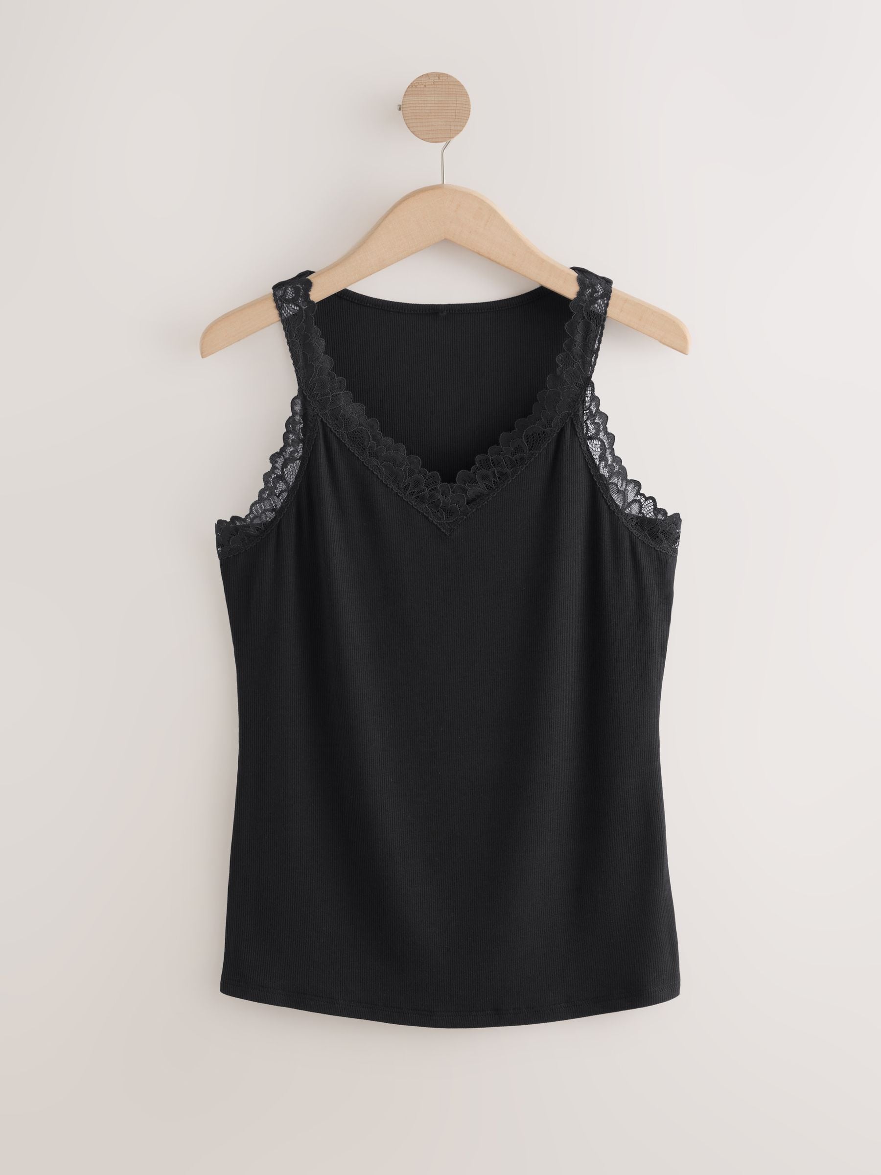 Buy Cream/Black Thermal Base Layer Lace Trim Vest 2 Pack from Next USA