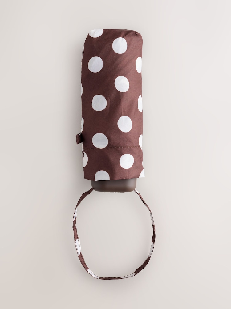Chocolate Brown Compact Umbrella - Image 1 of 4