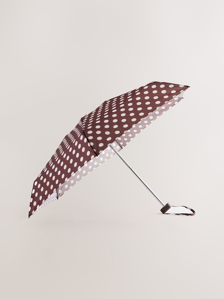 Chocolate Brown Compact Umbrella - Image 2 of 4