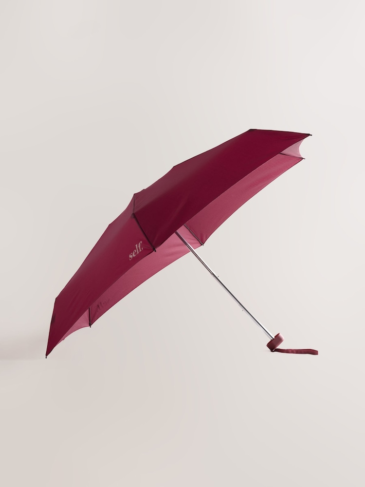 Burgundy Red Compact Umbrella - Image 2 of 4