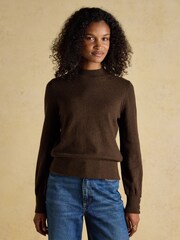 Chocolate marrom - Suéter Joules Enid Cotton-Rich com gola alta - Imagem 1 de 9