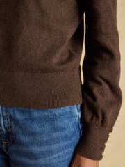 Chocolate marrom - Suéter Joules Enid Cotton-Rich com gola alta - Imagem 7 de 9