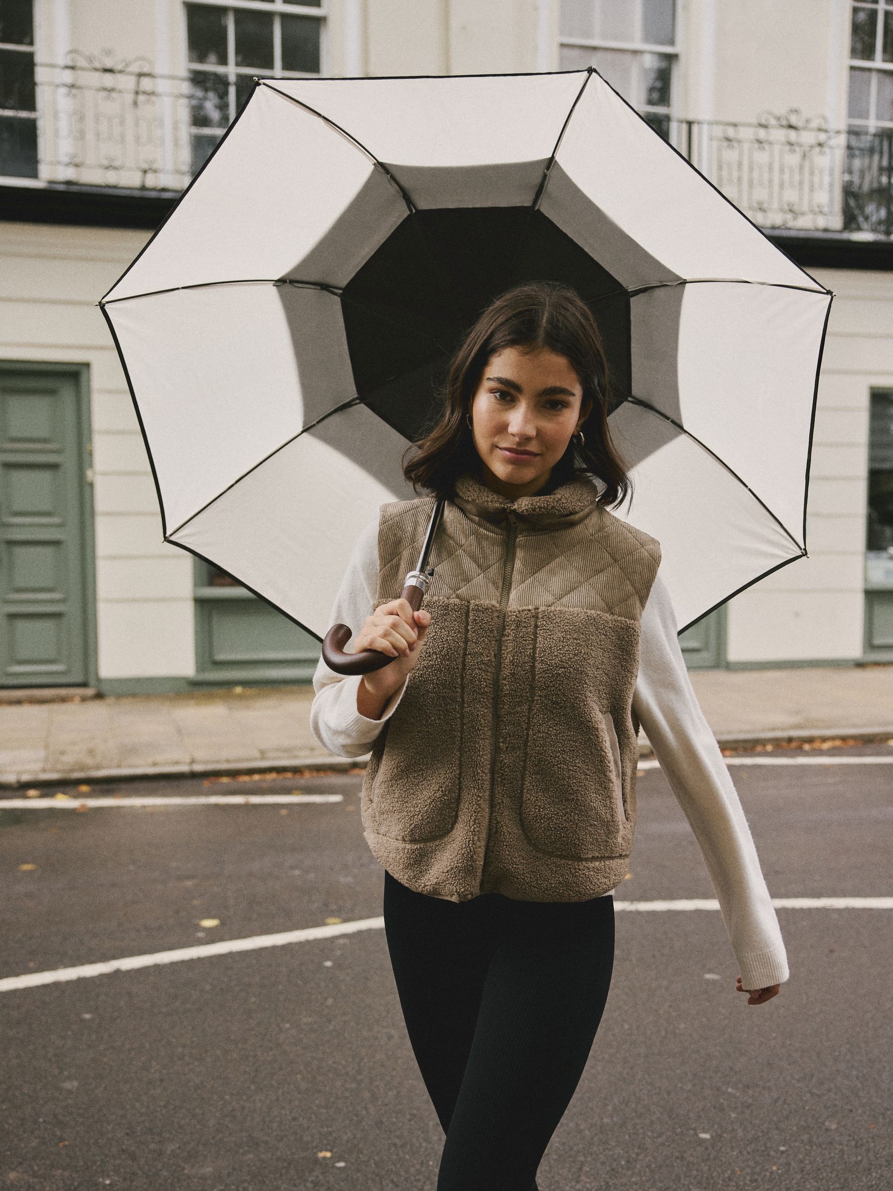 Buy Black/White Large Umbrella from Next USA