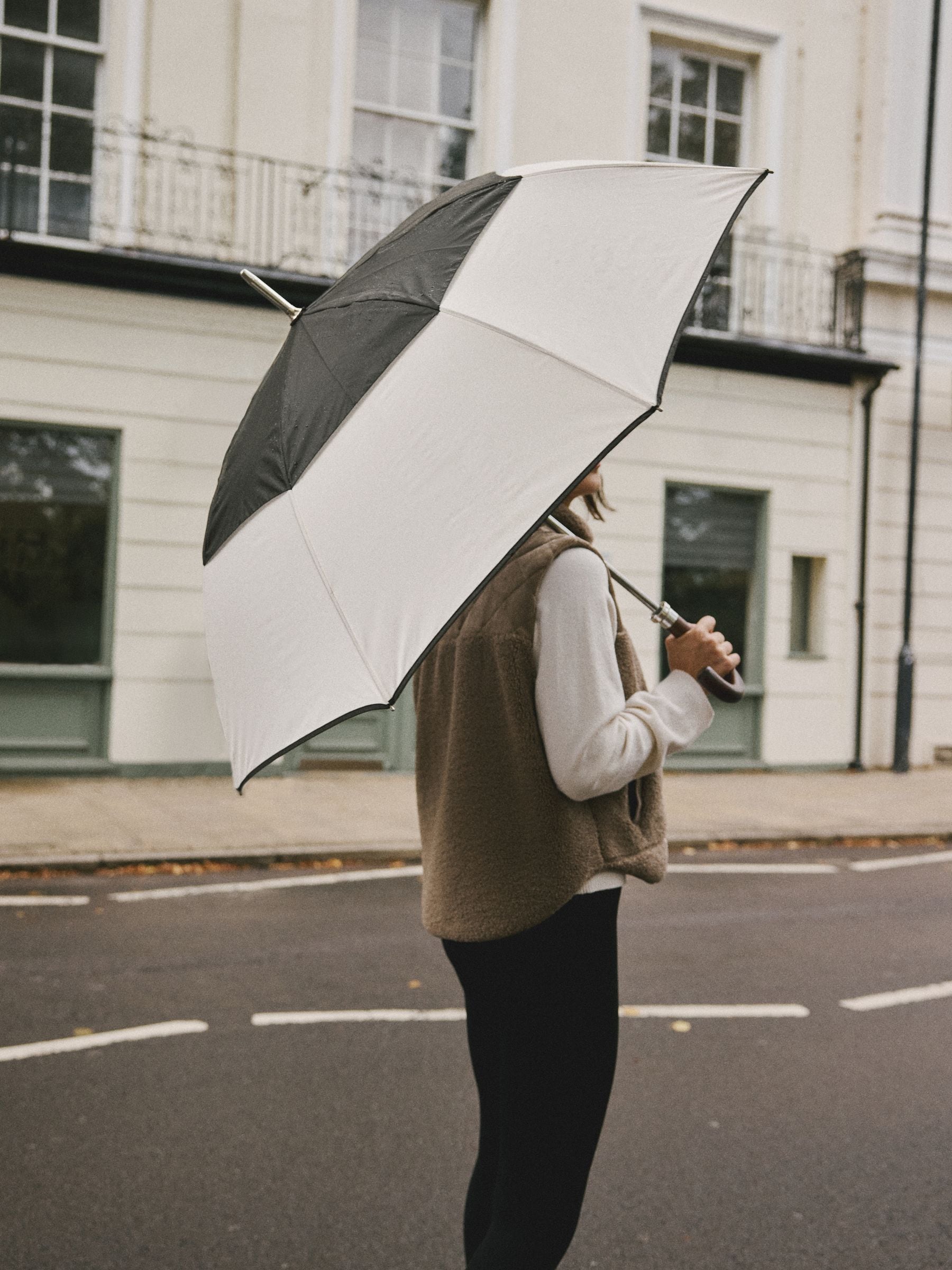 Buy Black/White Large Umbrella from Next USA