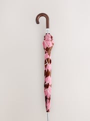 Pink/Brown Large Umbrella - Image 1 of 4