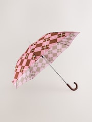Pink/Brown Large Umbrella - Image 2 of 4