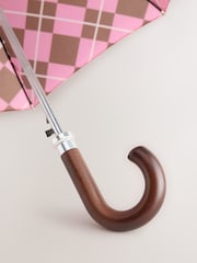 Pink/Brown Large Umbrella - Image 3 of 4
