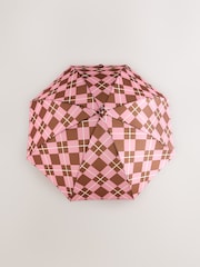 Pink/Brown Large Umbrella - Image 4 of 4