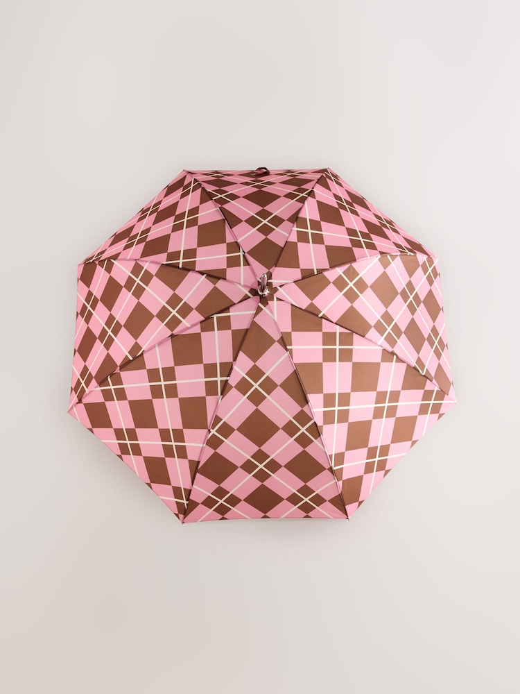 Pink/Brown Large Umbrella - Image 4 of 4