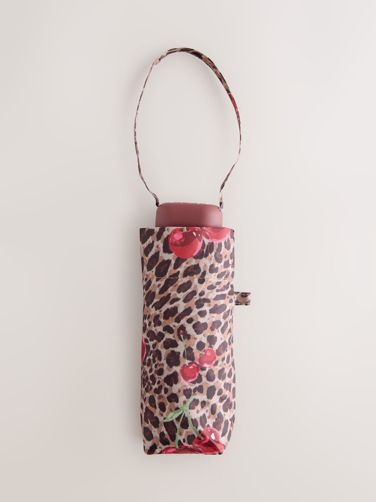 Leopard Print Compact Umbrella - Image 1 of 4