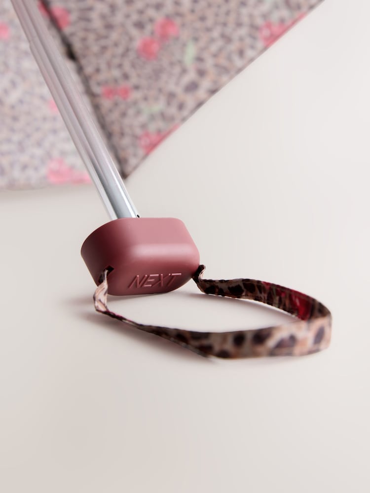 Leopard Print Compact Umbrella - Image 4 of 4 Leopard Print Compact Umbrella - Image 4 of 4