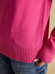 Rosa - Suéter Joules Alba Fairisle de gola alta e algodão Blend - Imagem 6 de 8