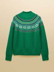Verde - Suéter Joules Alba Fairisle de gola alta e algodão Blend - Imagem 8 de 8