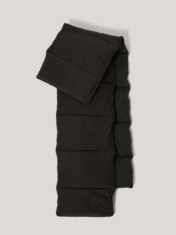 Jigsaw Black Puffer Knit Scarf - Image 1 of 3