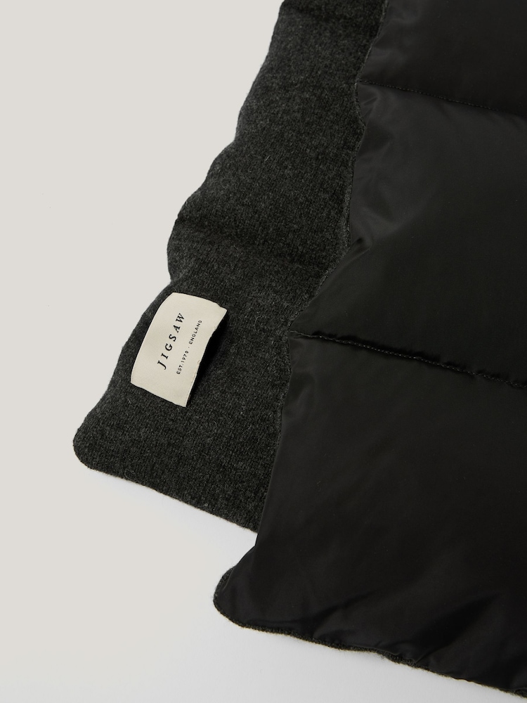 Jigsaw Black Puffer Knit Scarf - Image 3 of 3