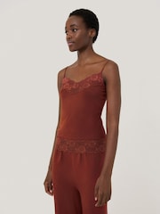 Jigsaw Light Red Modal Lace Vest - Image 1 of 7