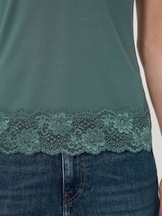 Jigsaw Light Blue Modal Lace Vest - Image 6 of 7