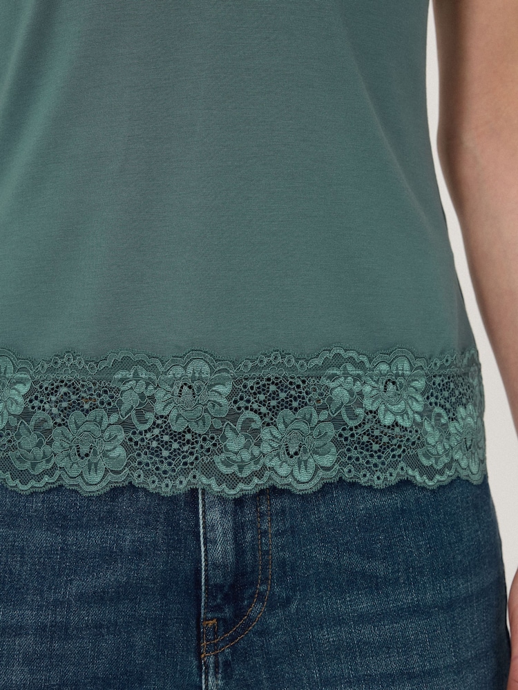 Jigsaw Light Blue Modal Lace Vest - Image 6 of 7