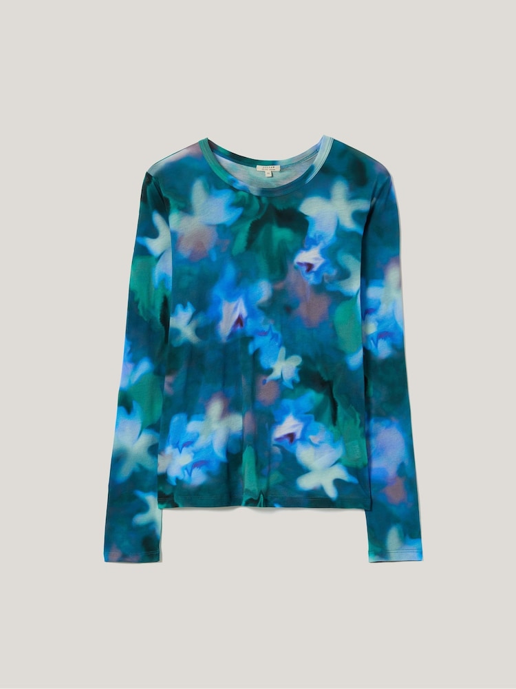 Jigsaw Green Floral Print Mist Long Sleeve T-Shirt - Image 5 of 5