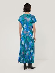 Jigsaw Green Floral Print Mist Jersey Dress - Image 5 of 6