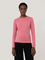 Jigsaw Pink 100% Cotton Long Sleeve T-Shirt - Image 1 of 6