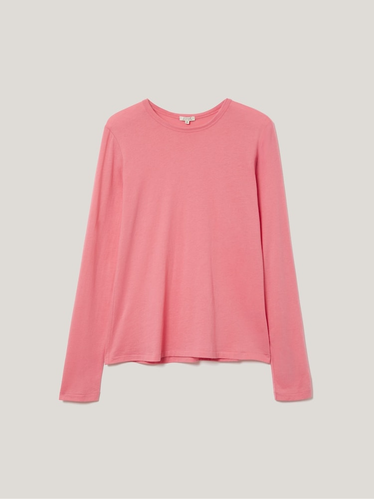 Jigsaw Pink 100% Cotton Long Sleeve T-Shirt - Image 5 of 6