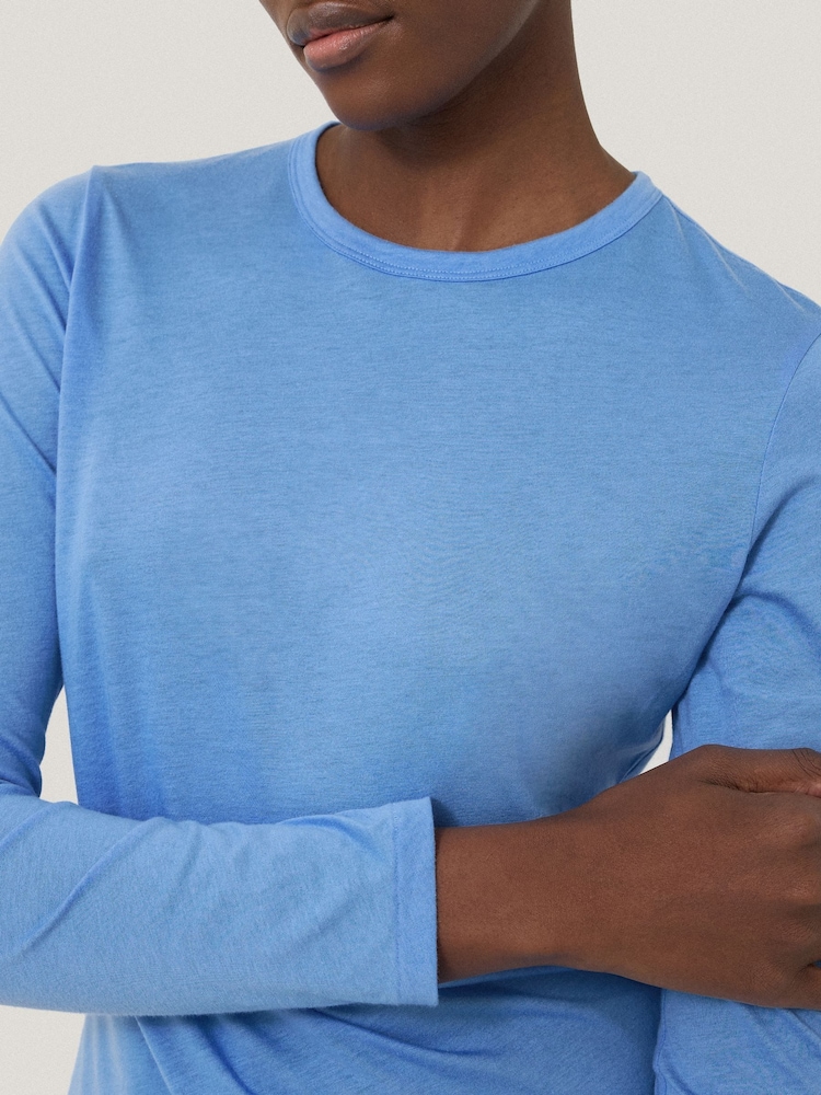 Jigsaw Blue 100% Cotton Long Sleeve T-Shirt - Image 2 of 6