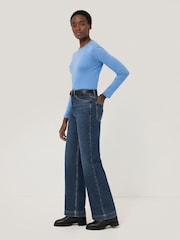 Jigsaw Blue 100% Cotton Long Sleeve T-Shirt - Image 3 of 6