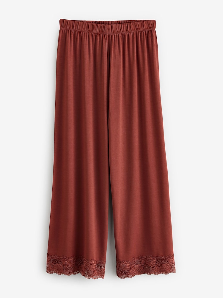 Jigsaw Red Modal Lace Trousers - Image 1 of 1
