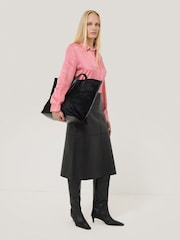 Jigsaw Pink Silk Satin Blend Shirt - Image 4 of 7