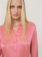 Jigsaw Pink Silk Satin Blend Shirt - Image 5 of 7