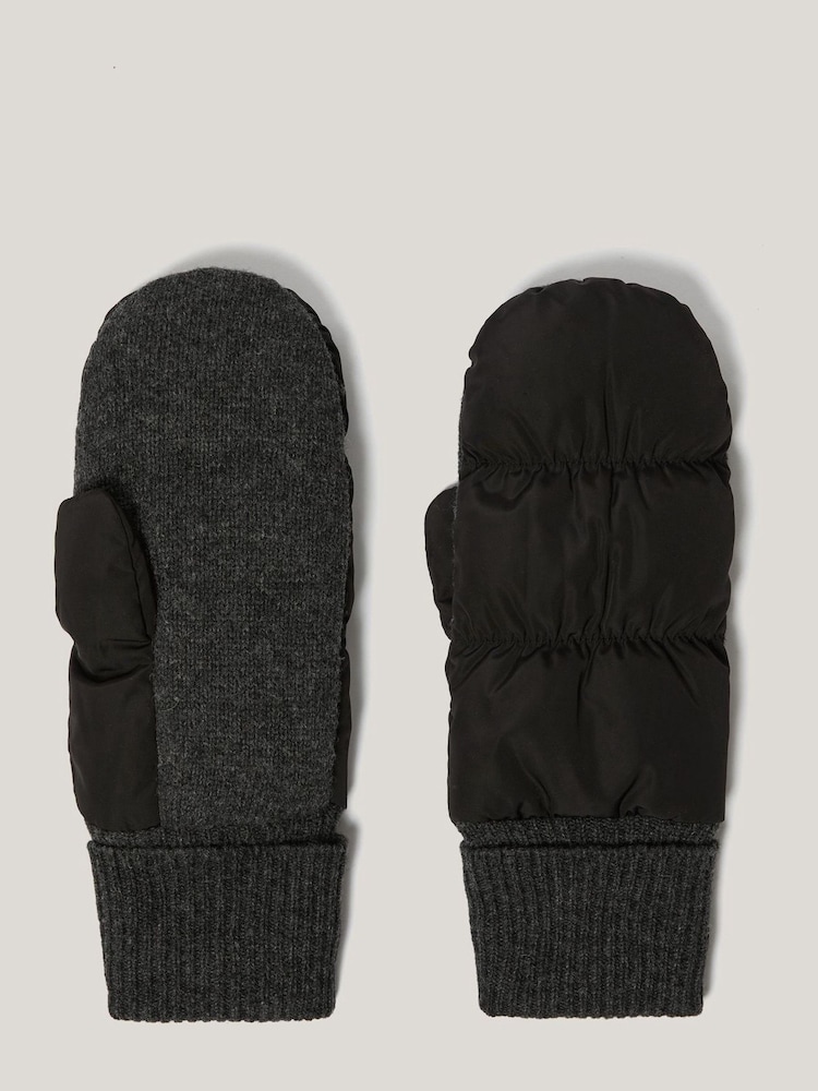 Jigsaw Black Puffer Mittens - Image 1 of 5