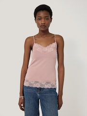Jigsaw Pink Modal Lace Vest - Image 1 of 5