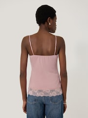 Jigsaw Pink Modal Lace Vest - Image 3 of 5
