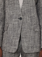 Jigsaw Grey Collarless Boucle Jacket - Image 4 of 7