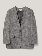 Jigsaw Grey Collarless Boucle Jacket - Image 7 of 7