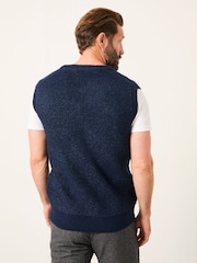 FatFace Calder Navy V-Neck Knitted Tank - Image 3 of 6