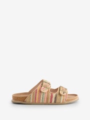 Multi Raffia Footbed Sandals - Image 1 of 1