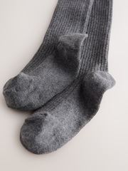 Mittelgrau - Gerippte Strumpfhose mit hohem Baumwollanteil - Bild 2 von 3