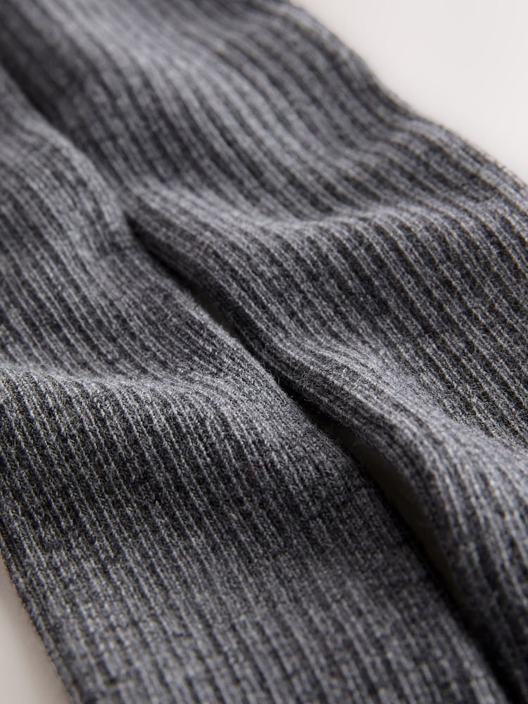 Mid Grey Cotton Rich Rib Tights - Image 3 of 3 Mid Grey Cotton Rich Rib Tights - Image 3 of 3