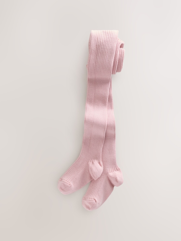 Rosa - Medias de canalé con alto contenido de algodón - Imagen 1 de 3 Rosa - Medias de canalé con alto contenido de algodón - Imagen 1 de 3