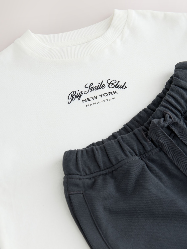 White/Black Short Sleeve T-Shirt and Utility Joggers Set (3mths-7yrs) - Image 5 of 5