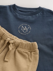 Navy/Tan Short Sleeve T-Shirt and Utility Joggers Set (3mths-7yrs) - Image 5 of 5
