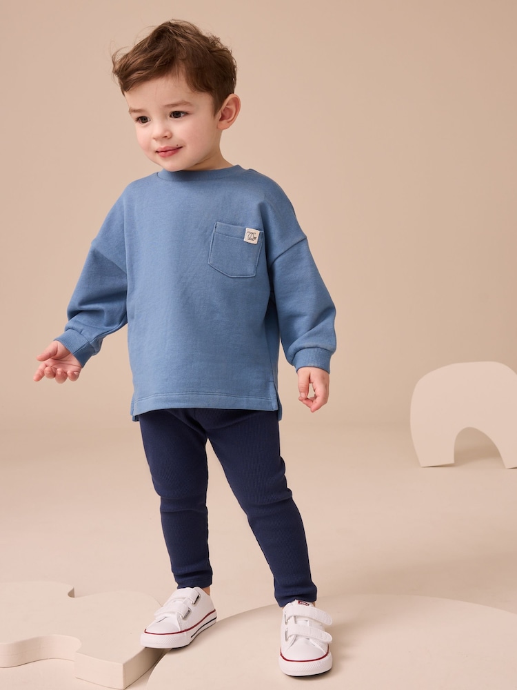 Blue Long Sleeve Top and Leggings Set (3mths-7yrs) - Image 1 of 8