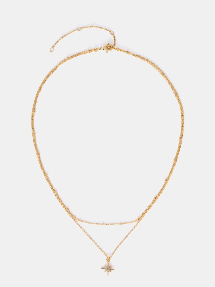 Mint Velvet Gold Plated Layered Star Necklace - Image 1 of 4
