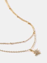 Mint Velvet Gold Plated Layered Star Necklace - Image 2 of 4