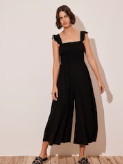 Mint Velvet Black Wide Leg Jersey Jumpsuit - Image 3 of 8
