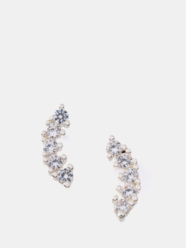 Mint Velvet Silver Plated Climber Earrings - Image 1 of 3