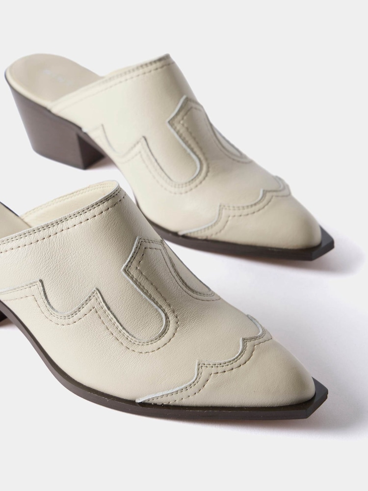 Mint Velvet Grey Western Mule Heels - Image 2 of 4